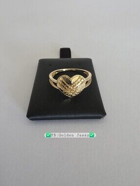 18K Real Gold Heart Ring 6